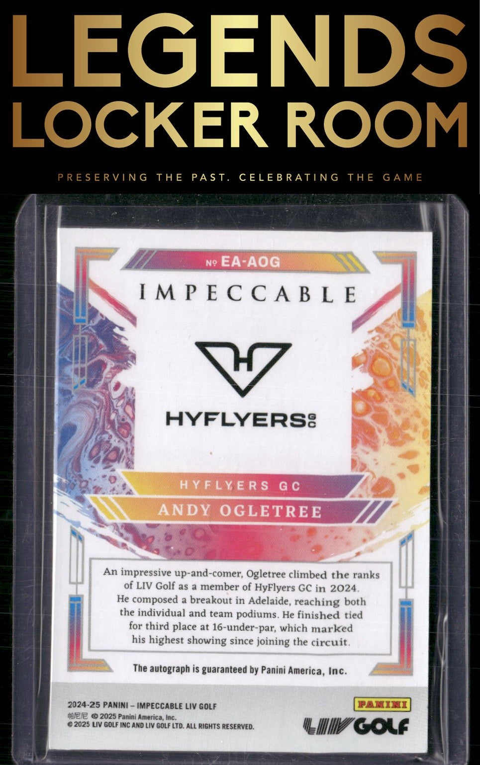 2024 Panini Impeccable LIV Andy Ogletree Extravagance Autographs Silver #/25