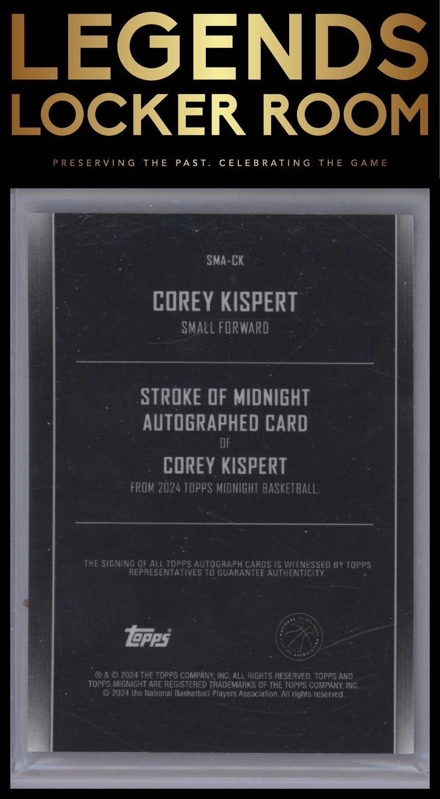 2023-24 Topps Midnight #SMA-CK Corey Kispert Stroke of Midnight Autographs