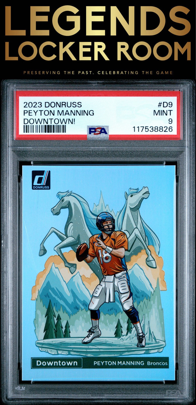 2023 Panini Donruss Downtown! #D9 Peyton Manning PSA 9