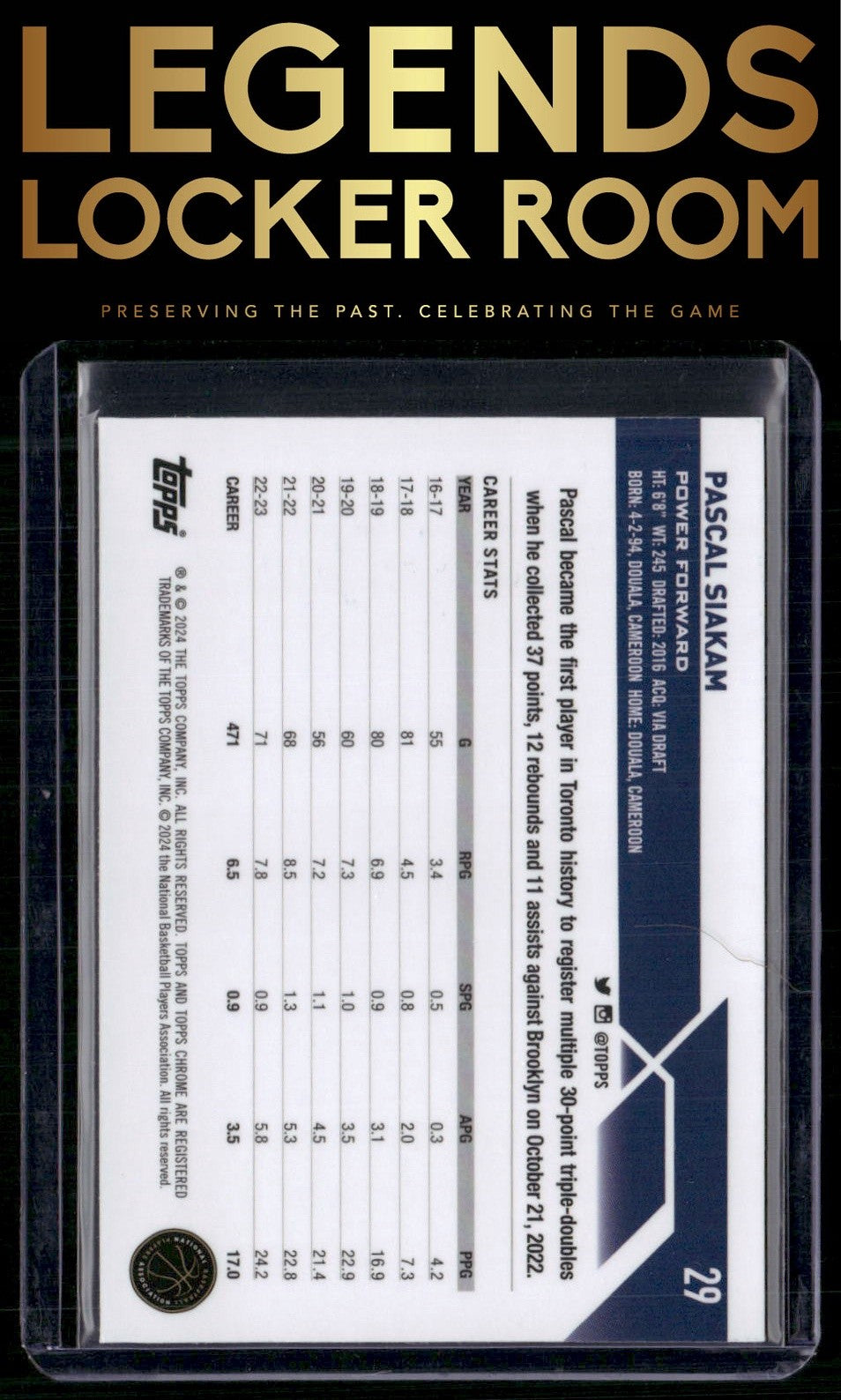 2023-24 Topps Chrome Sapphire Edition #29 Pascal Siakam