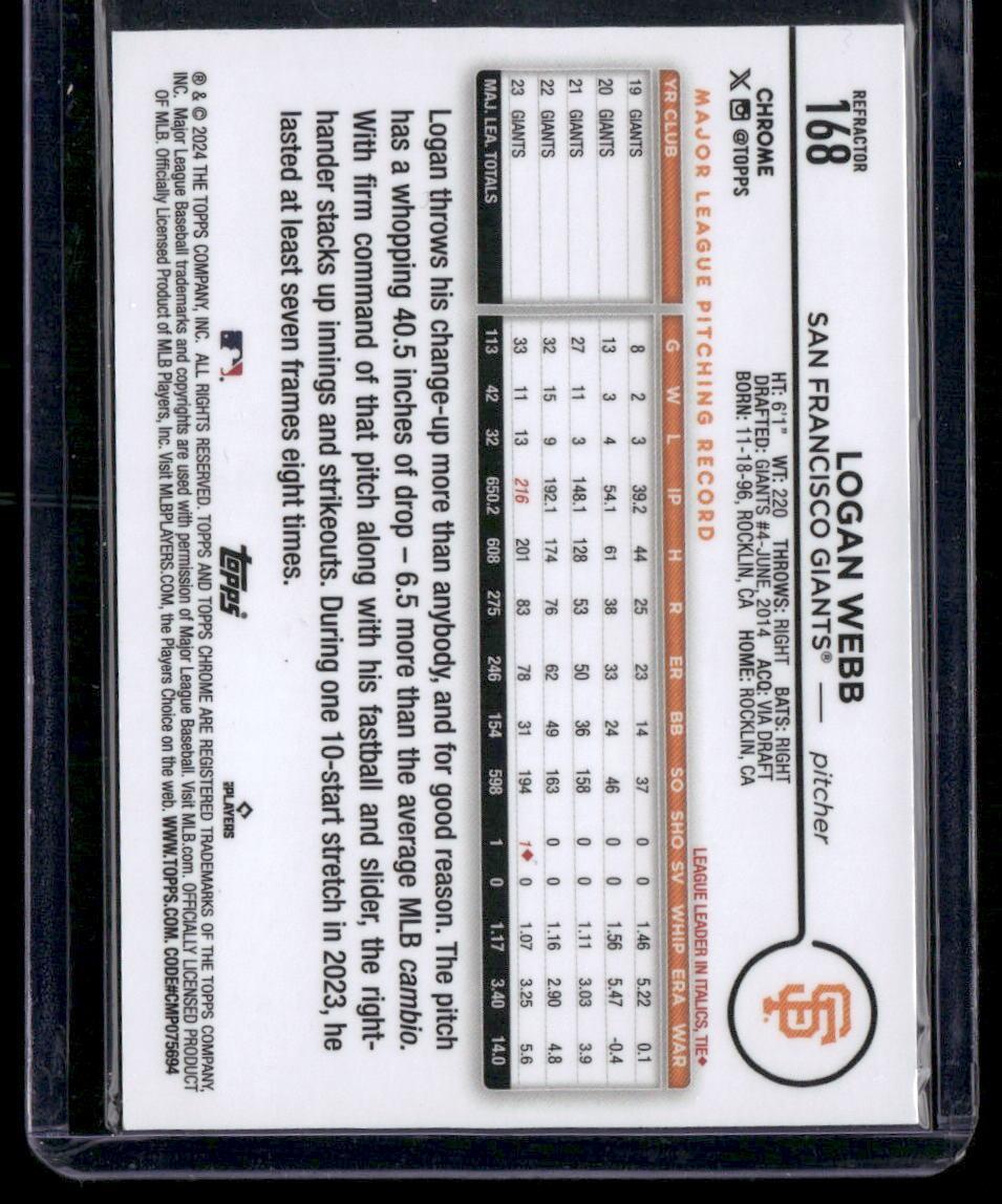2024 Topps Chrome #168 Logan Webb Refractor