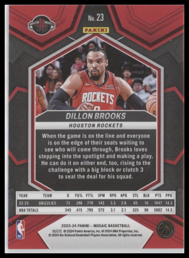 2023-24 Panini Mosaic #23 Dillon Brooks