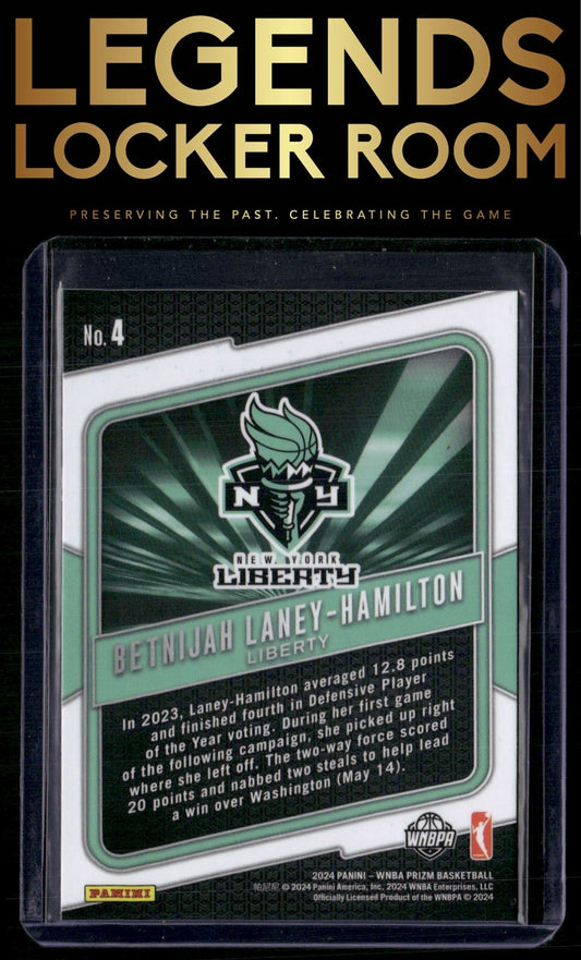 2024 Panini Prizm WNBA #4 Betnijah Laney-Hamilton Fearless