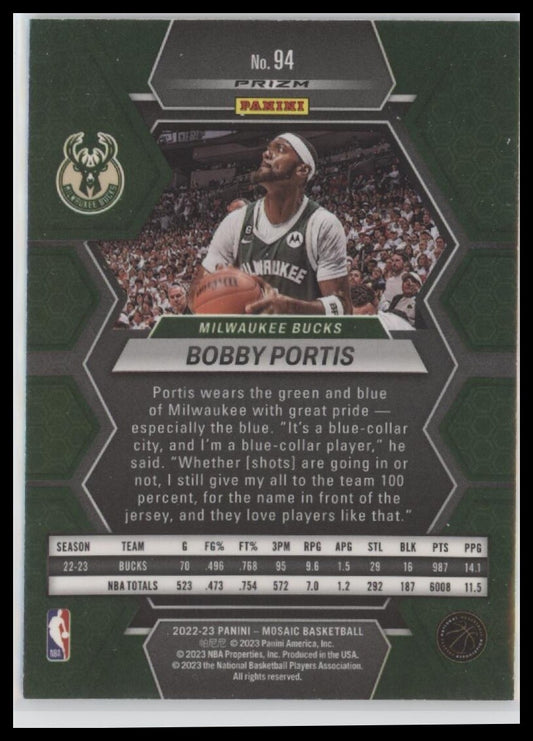 2022-23 Panini Mosaic #94 Bobby Portis Green