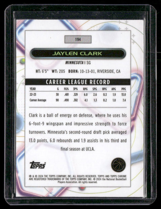 2023-24 Topps Chrome Cosmic #194 Jaylen Clark Nucleus Refractors
