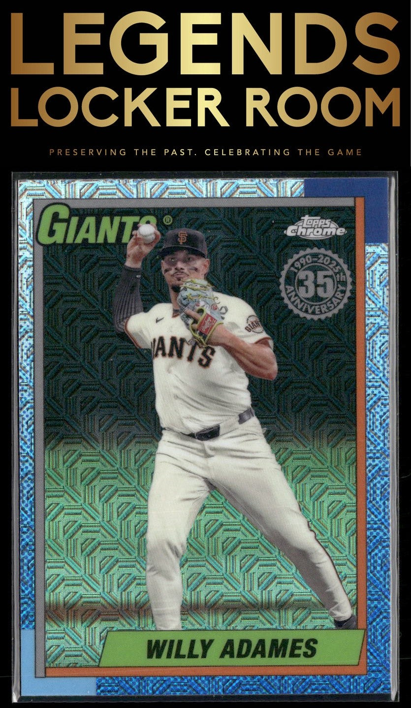 2025 Topps Willy Adames 1990 Topps Baseball 35th Chrome Mojo