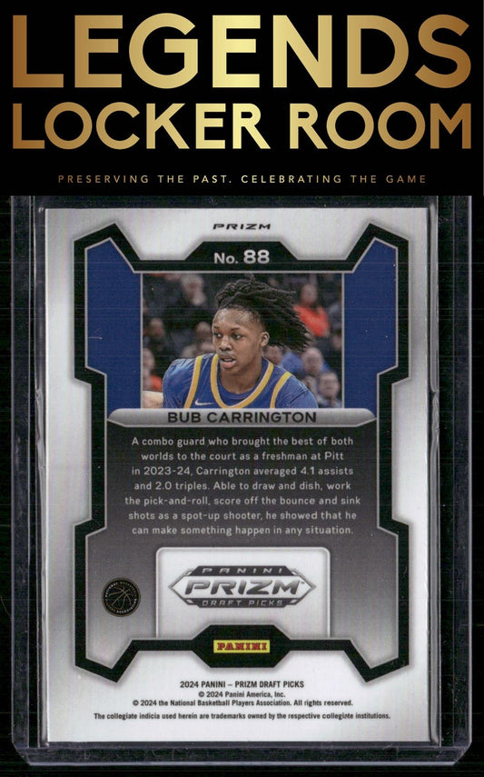 2024 Panini Prizm Draft Picks #88 Bub Carrington Prizms Hyper
