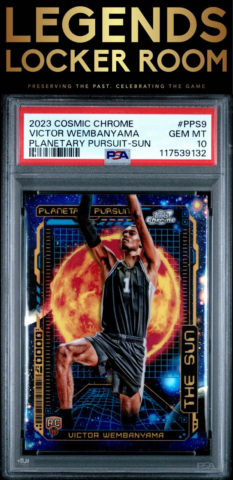 2023 Topps Cosmic Chrome Planetary Pursuit Victor Wembanyama Sun PSA 10