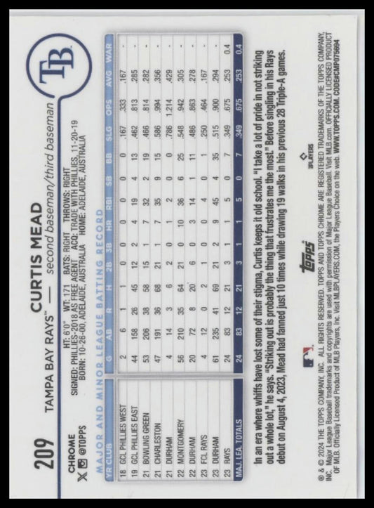 2024 Topps Chrome #209 Curtis Mead