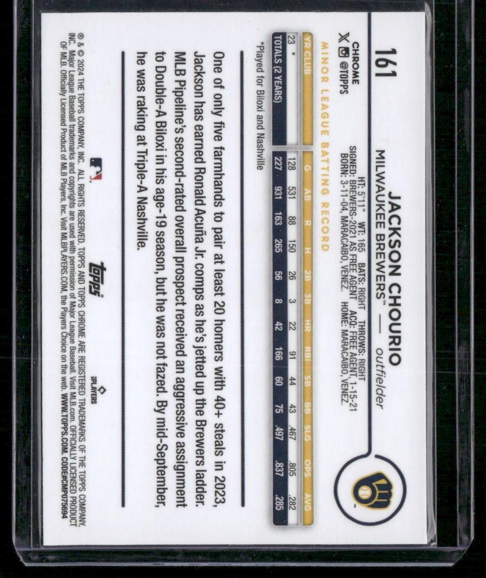 2024 Topps Chrome #161 Jackson Chourio