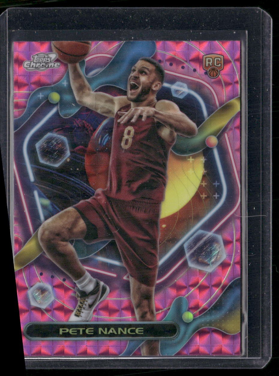 2023-24 Topps Chrome Cosmic #200 Pete Nance Pink Galaxy Refractors