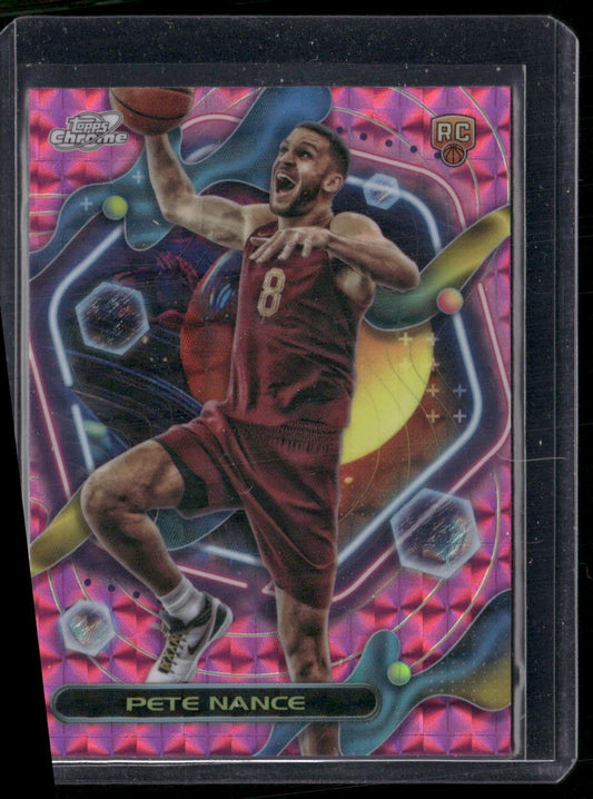 2023-24 Topps Chrome Cosmic #200 Pete Nance Pink Galaxy Refractors