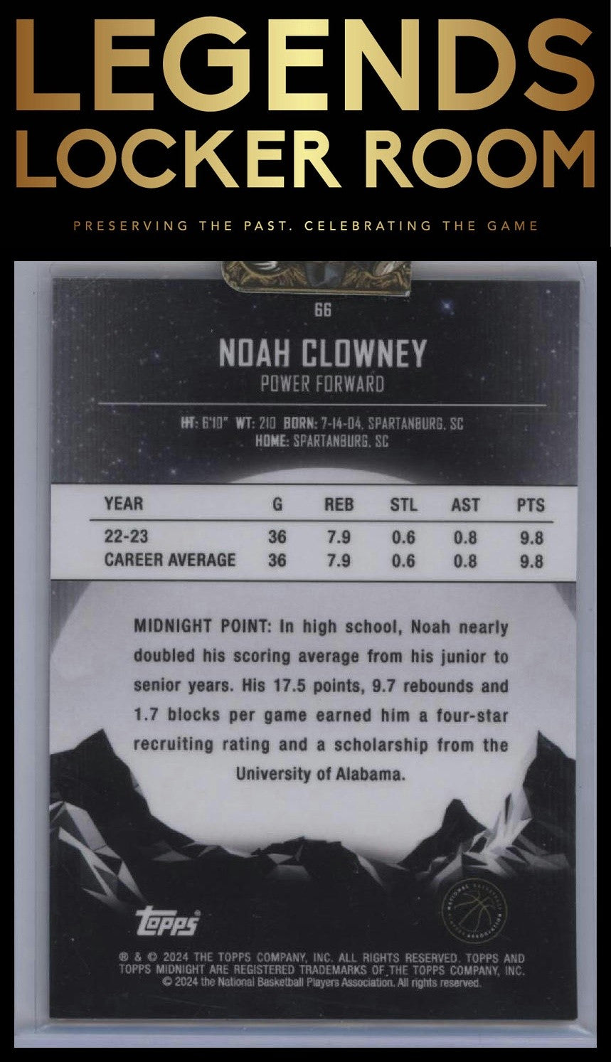 2023-24 Topps Midnight #66 Noah Clowney Twilight #/99