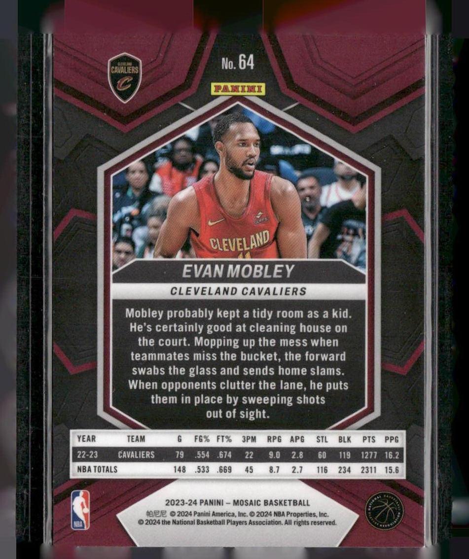 2023-24 Panini Mosaic #64 Evan Mobley