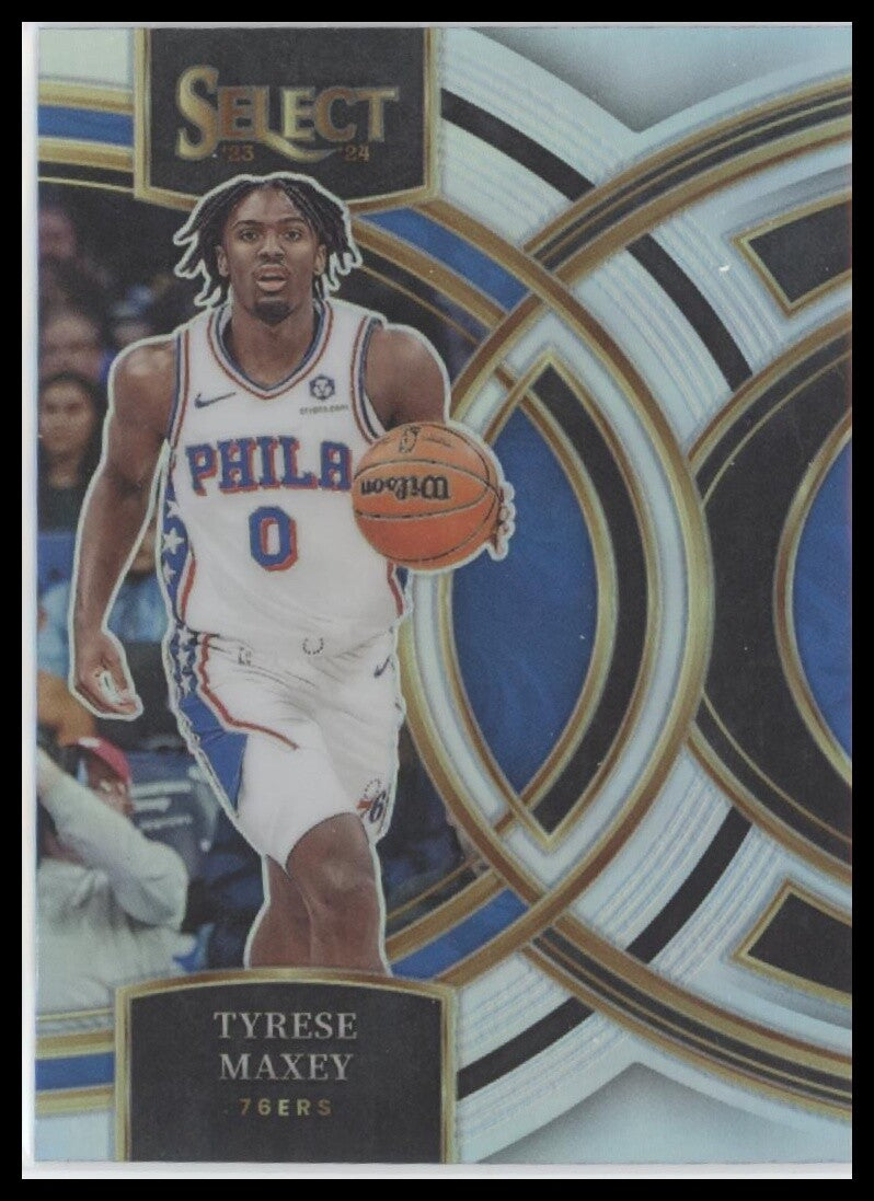 2023-24 Panini Select #157 Tyrese Maxey Silver Prizms