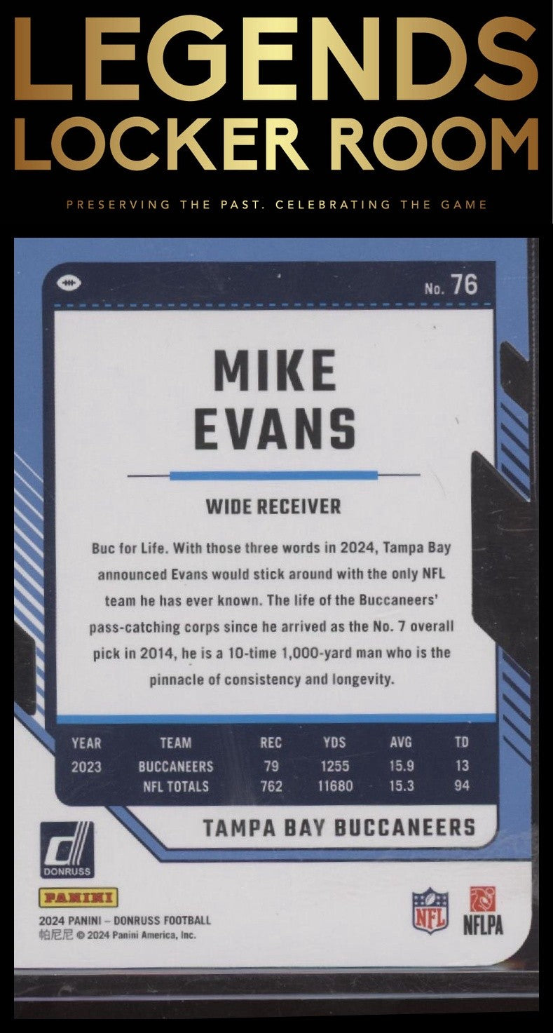 2024 Donruss #76 Mike Evans Press Proof Silver Die-Cut #/75