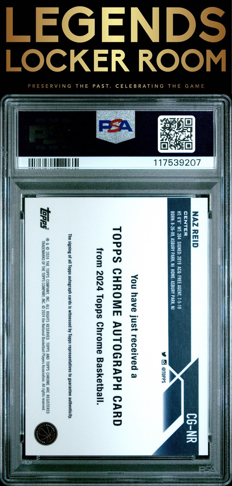 2023 Topps Chrome Sapphire Edition Auto Naz Reid Orange /25 PSA 9