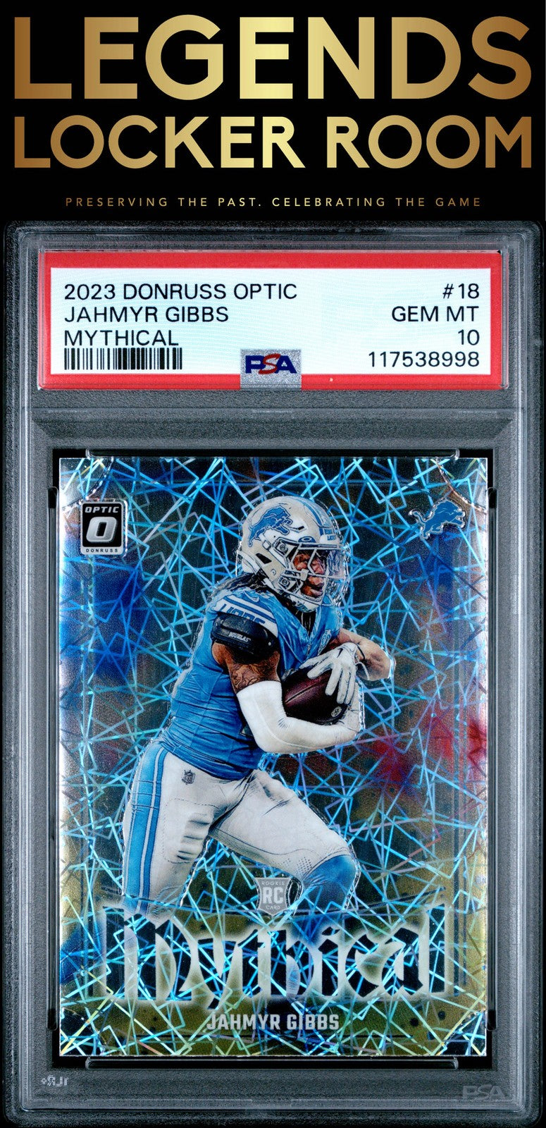 2023 Panini Donruss Optic Mythical #18 Jahmyr Gibbs PSA 10