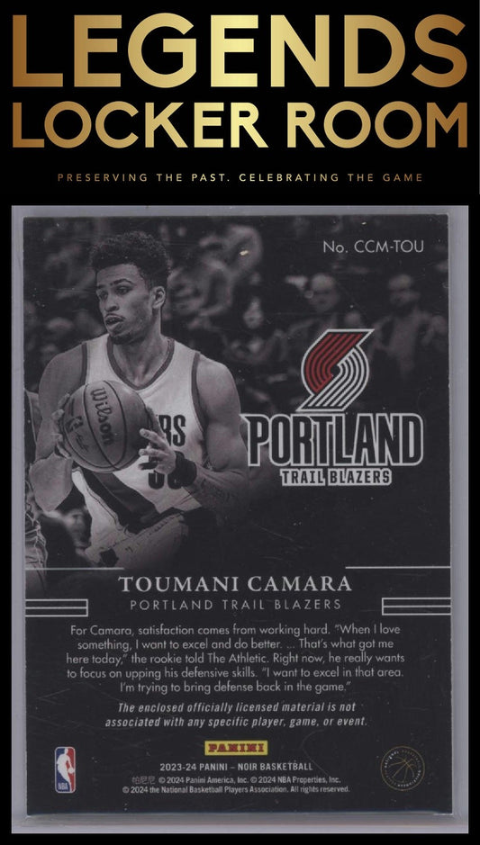 2023-24 Panini Noir Toumani Camara Casting Call Memorabilia Prime Holo /25
