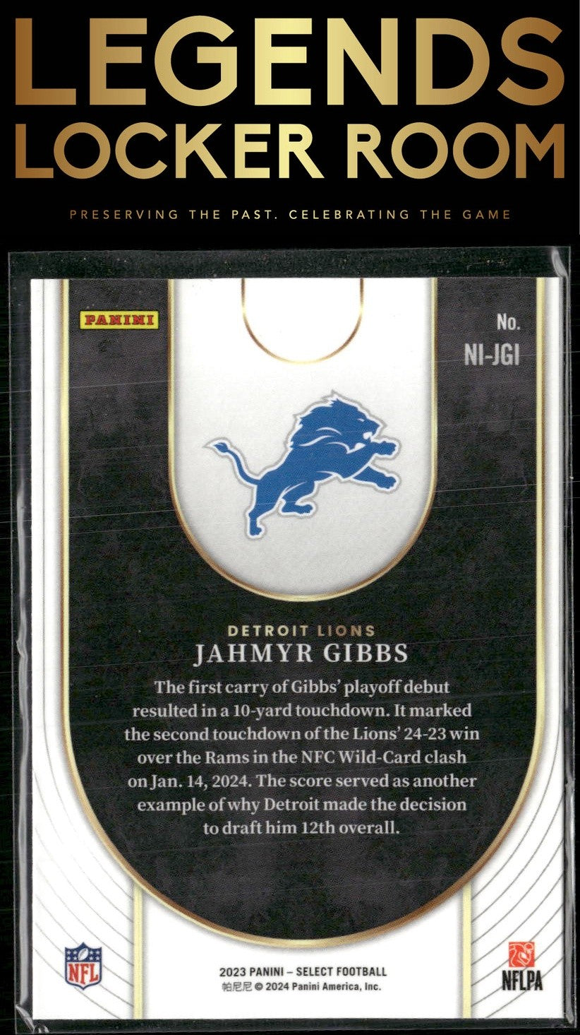 2023 Panini Select #NI-JGI Jahmyr Gibbs Neon Icons
