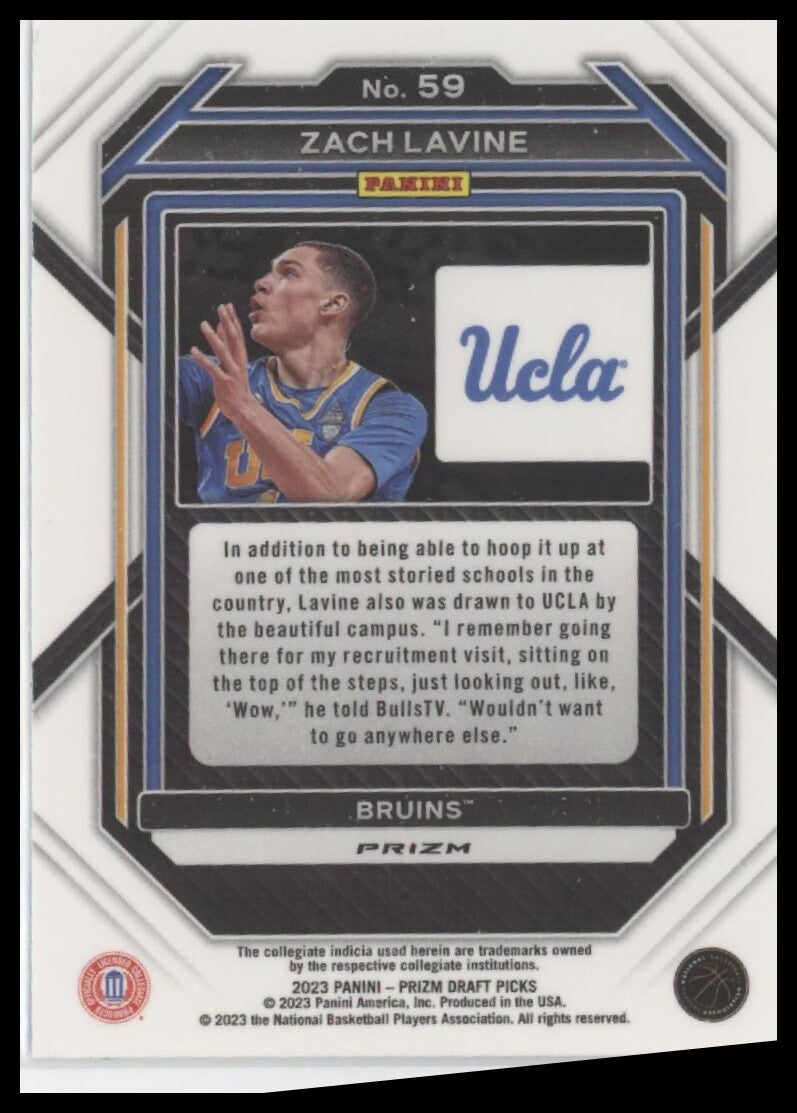 2023 Panini Prizm Draft Picks #59 Zach LaVine Purple Wave