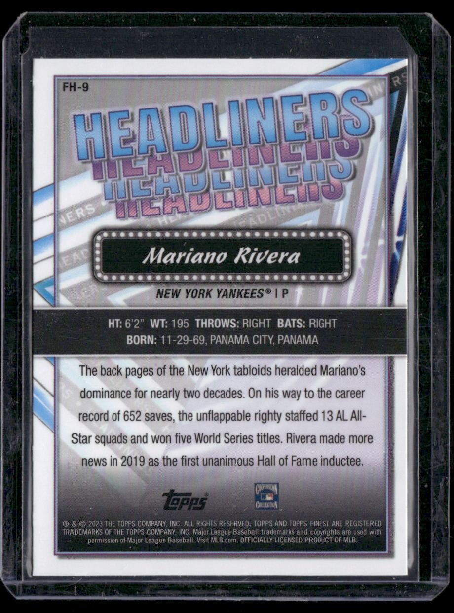 2023 Finest #FH-9 Mariano Rivera Headliners
