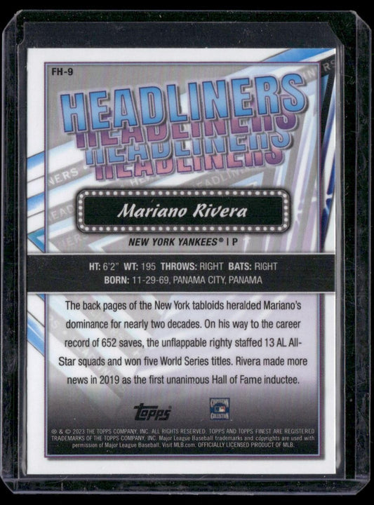 2023 Finest #FH-9 Mariano Rivera Headliners