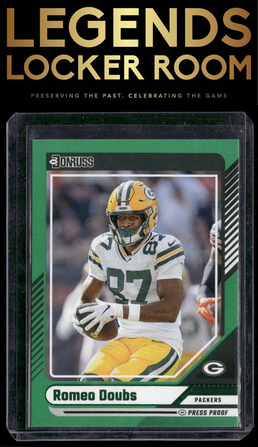 2024 Donruss #92 Romeo Doubs Press Proof Green