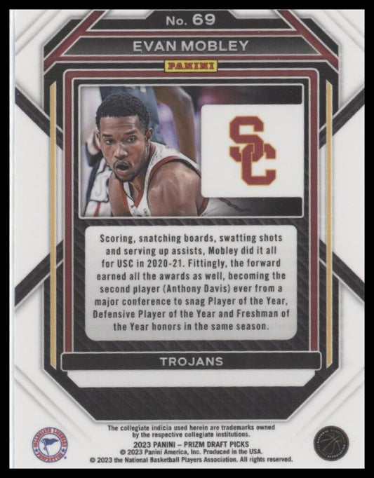 2023 Panini Prizm Draft Picks #69 Evan Mobley