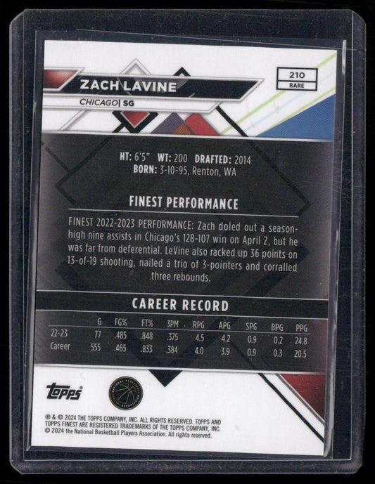 2023-24 Finest  Zach LaVine Blue Checkerboard Refractors 01/49 First on Print!