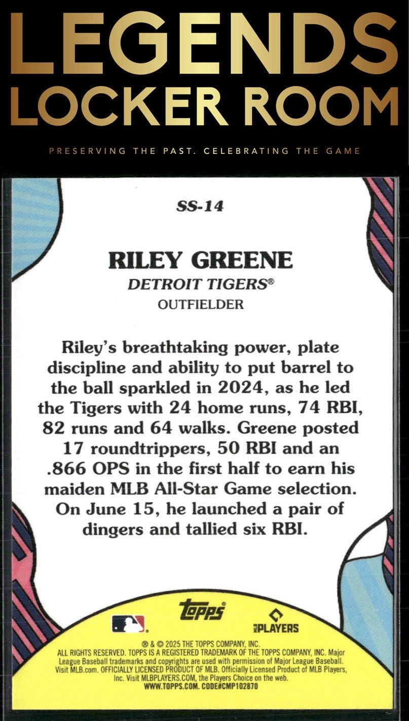 2025 Topps #SS-14 Riley Greene Summer Superstars