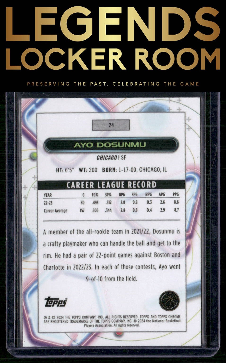 2023-24 Topps Chrome Cosmic #24 Ayo Dosunmu