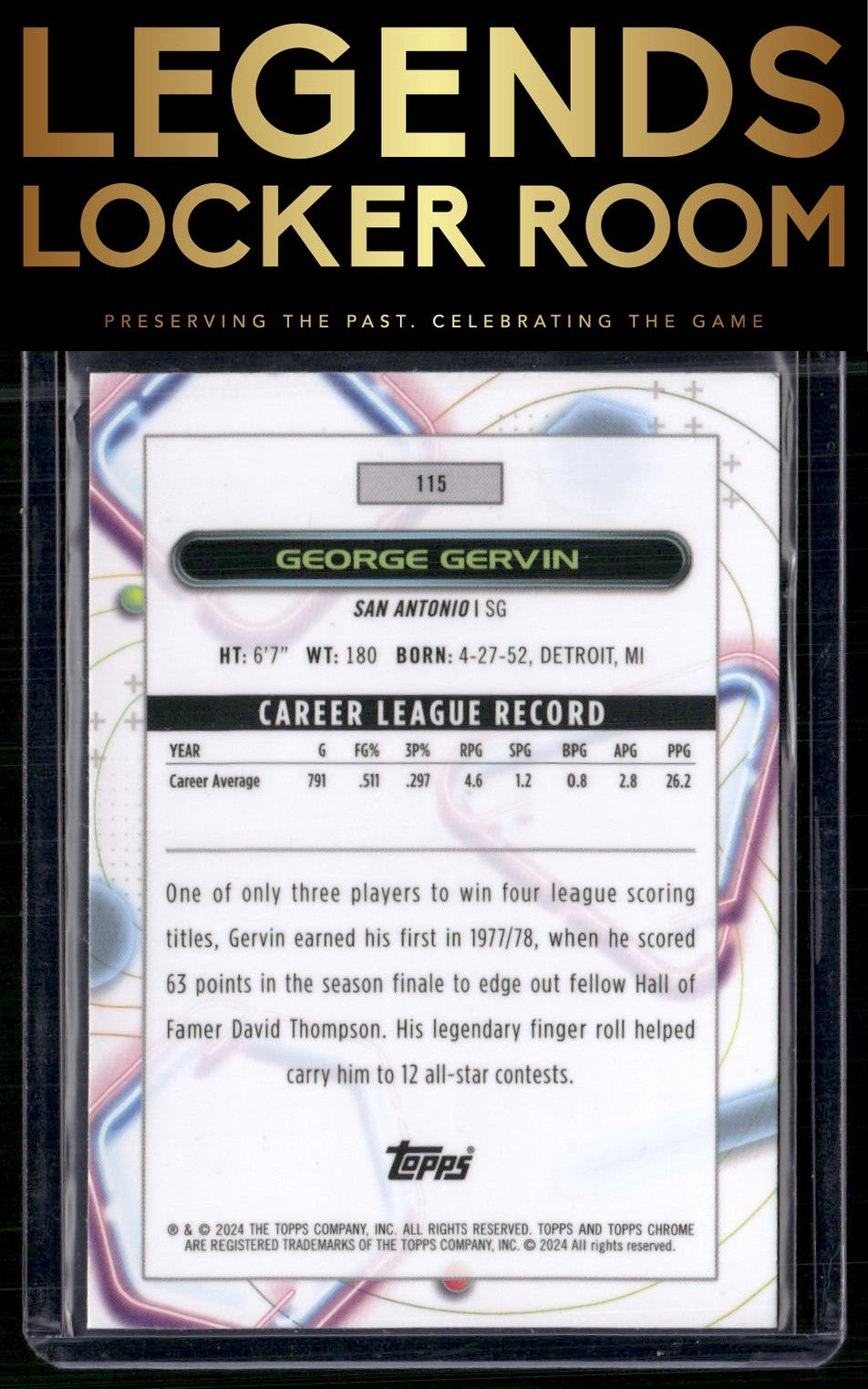 2023-24 Topps Chrome Cosmic #115 George Gervin