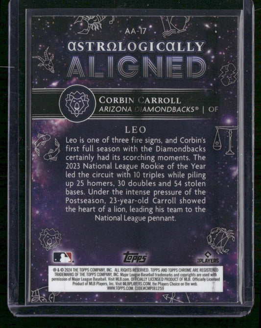 2024 Topps Chrome Cosmic #AA-17 Corbin Carroll Astrologically Aligned