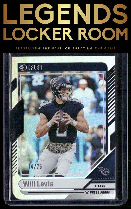 2024 Donruss #190 Will Levis Press Proof Silver Die Cuts #/75
