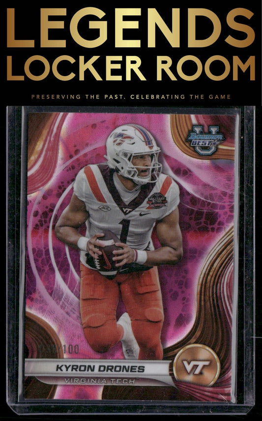 2024 Bowman University Best #52 Kyron Drones Pink Lava Refractor #/100