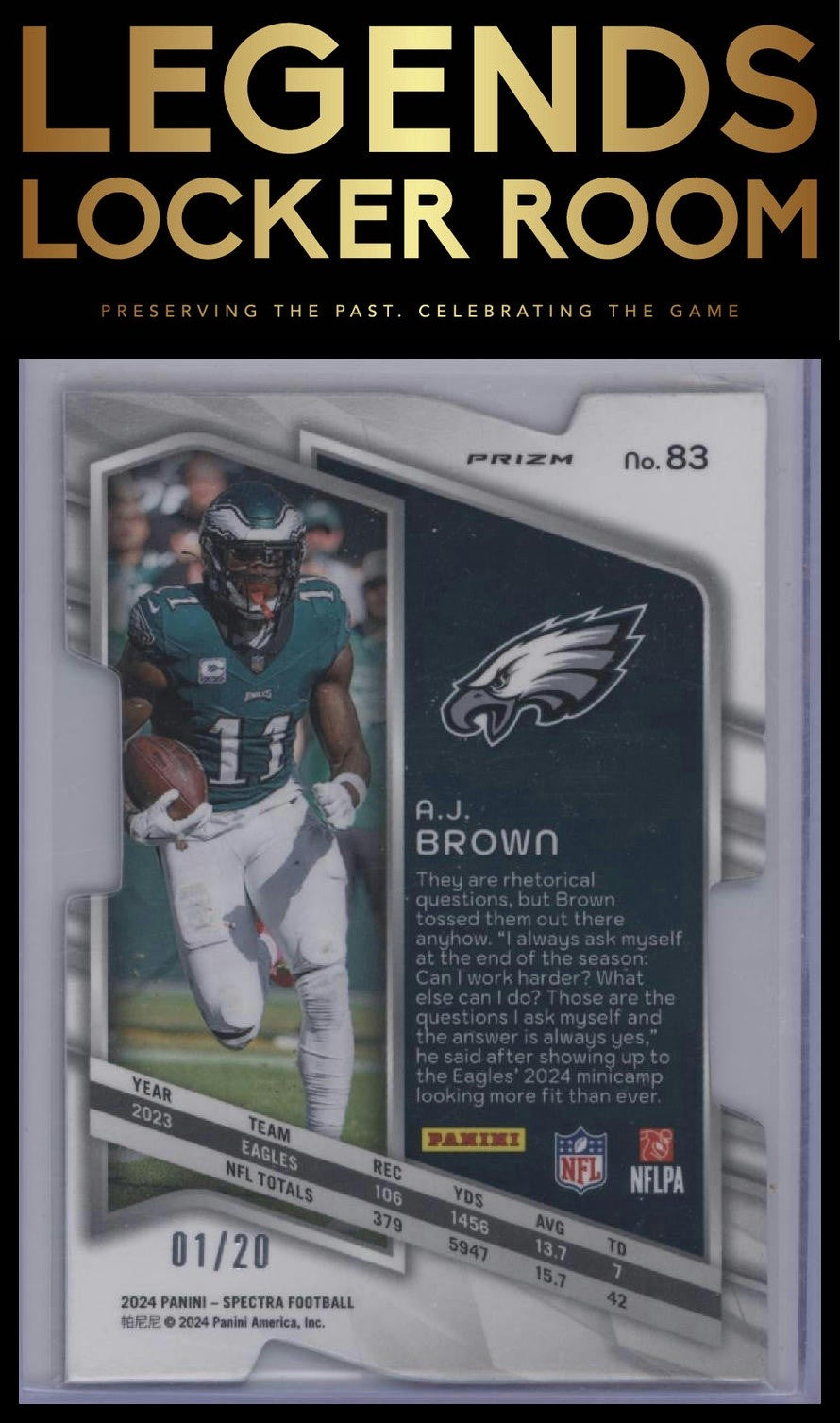 2024 Panini Spectra #83 A.J. Brown Neon Pink Die Cut #/20