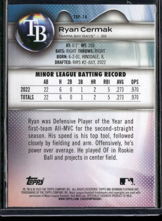 2023 Bowman Platinum #TOP-74 Ryan Cermak Top Prospects