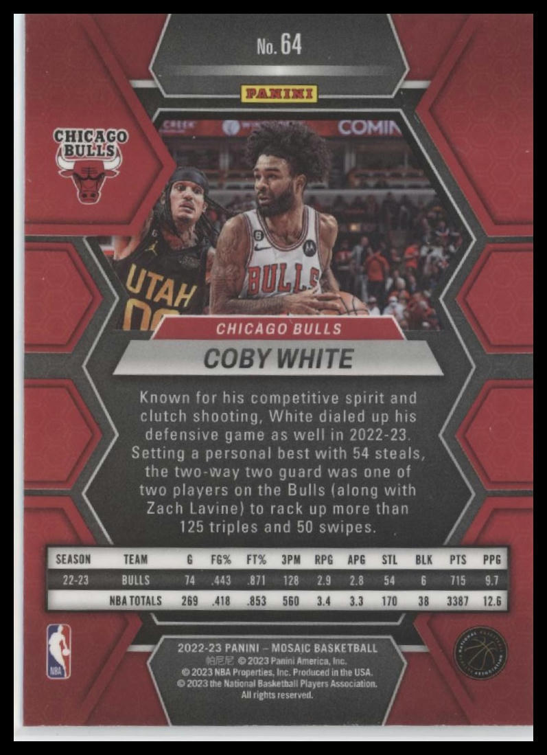 2022-23 Panini Mosaic #64 Coby White