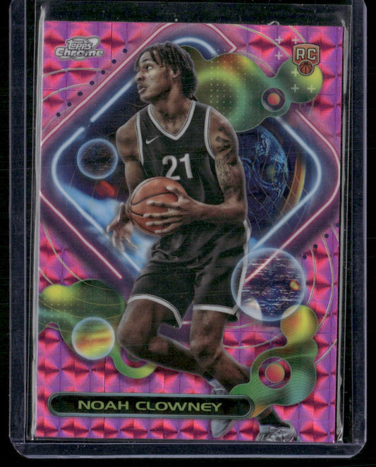 2023-24 Topps Chrome Cosmic #169 Noah Clowney Pink Galaxy Refractors