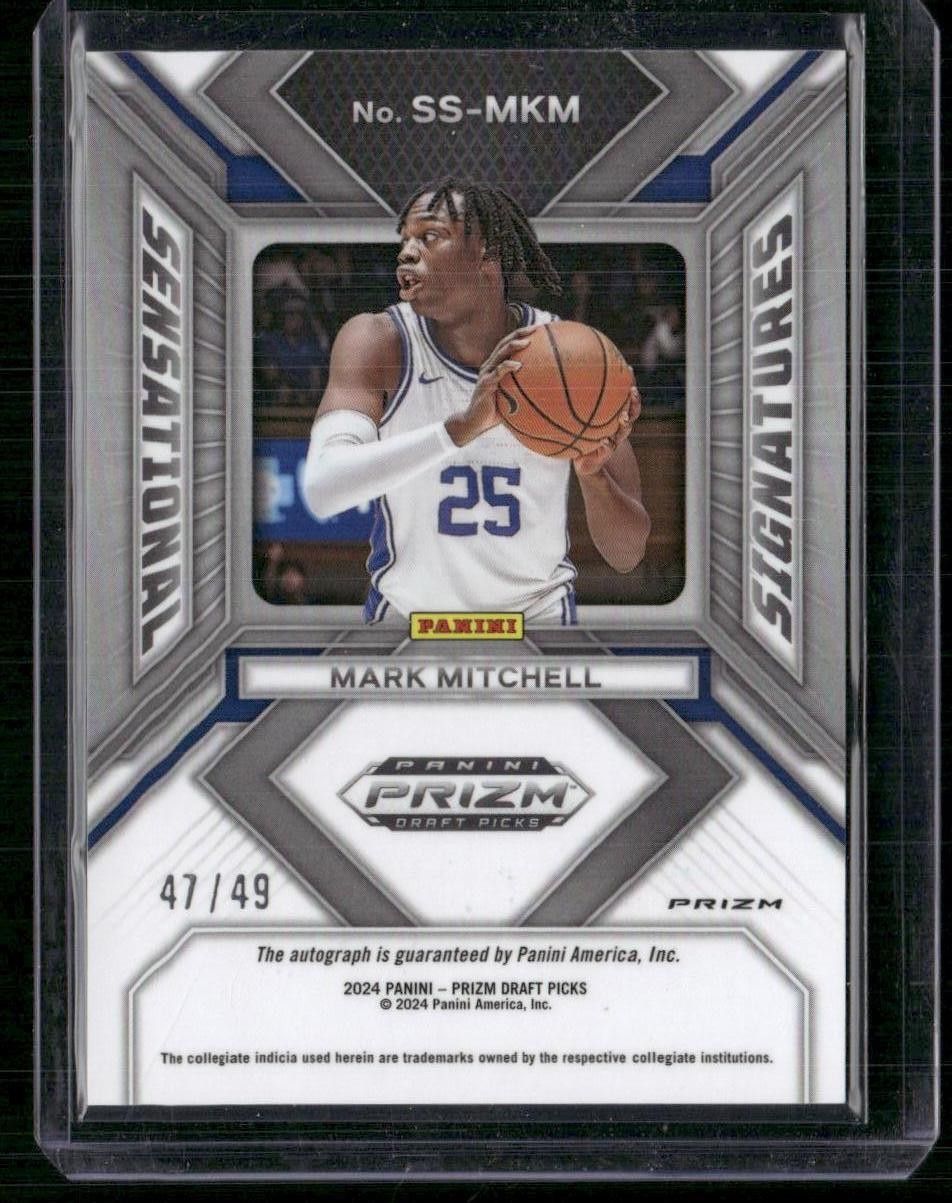 2024 Prizm Draft Picks Mark Mitchell Sensational Signatures Orange Pulsar /49