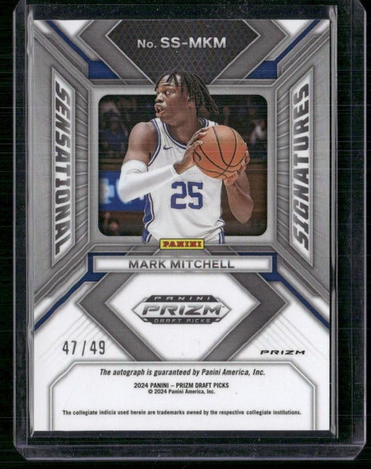 2024 Prizm Draft Picks Mark Mitchell Sensational Signatures Orange Pulsar /49
