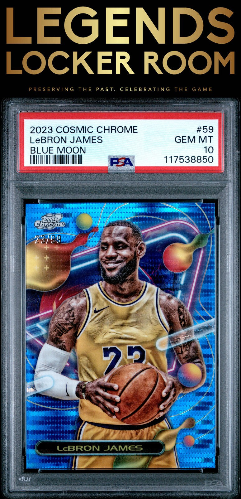 2023 Topps Cosmic Chrome #59 Lebron James Blue Moon PSA 10