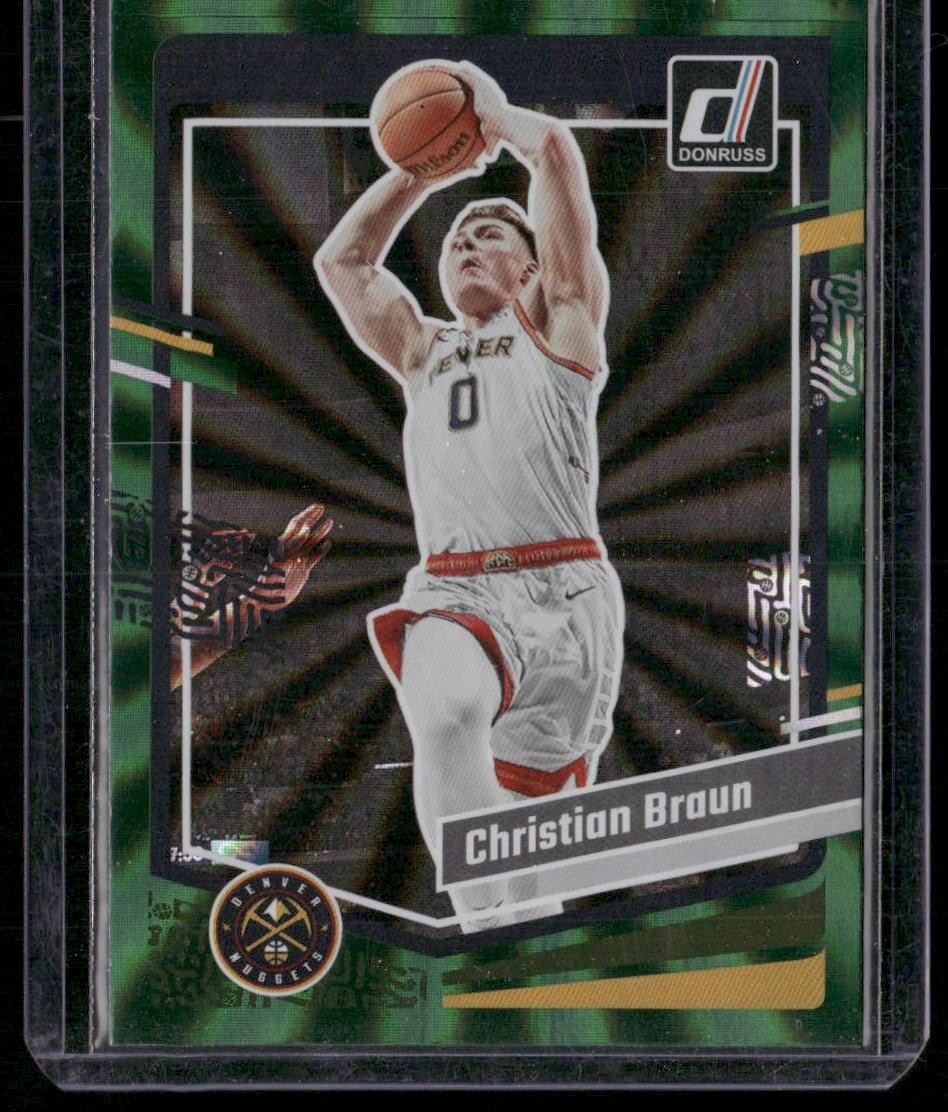 2023-24 Donruss #160 Christian Braun Green Laser Holo