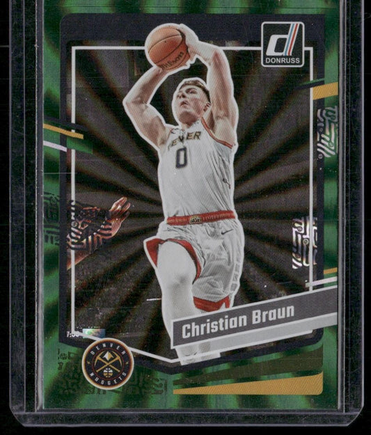 2023-24 Donruss #160 Christian Braun Green Laser Holo