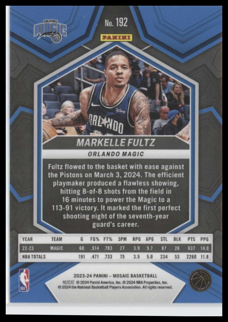 2023-24 Panini Mosaic #192 Markelle Fultz