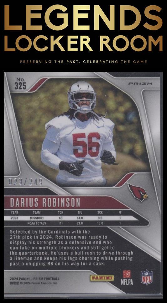 2024 Panini Prizm #325 Darius Robinson Orange #/249