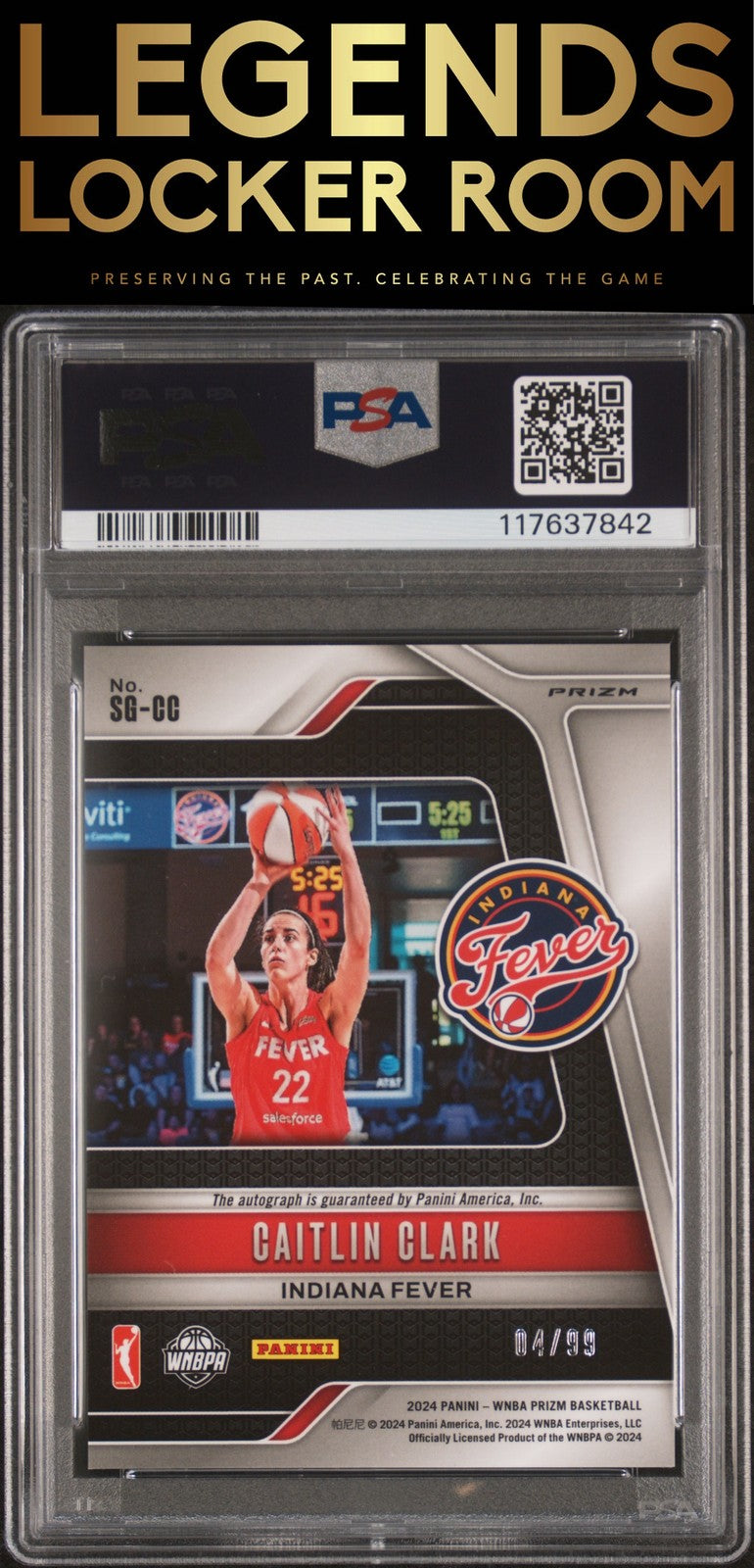 2024 Panini Prizm Wnba Signatures #SGCC Caitlin Clark Signature-Red Prizm PSA 10