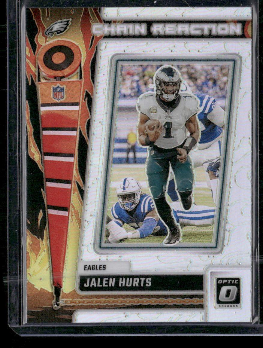 2023 Donruss Optic #CR-JH Jalen Hurts Chain Reaction Prizm