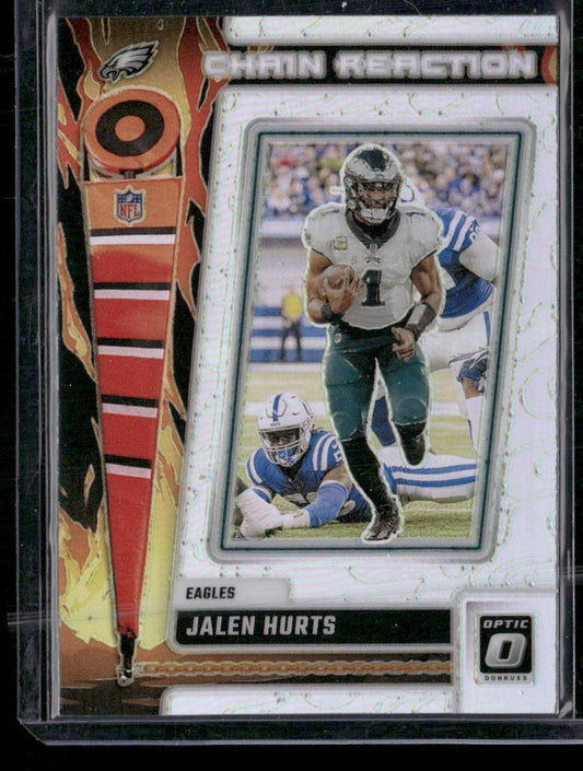 2023 Donruss Optic #CR-JH Jalen Hurts Chain Reaction Prizm